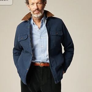 J crew Sherpa-lined duck canvas shirt-jacket